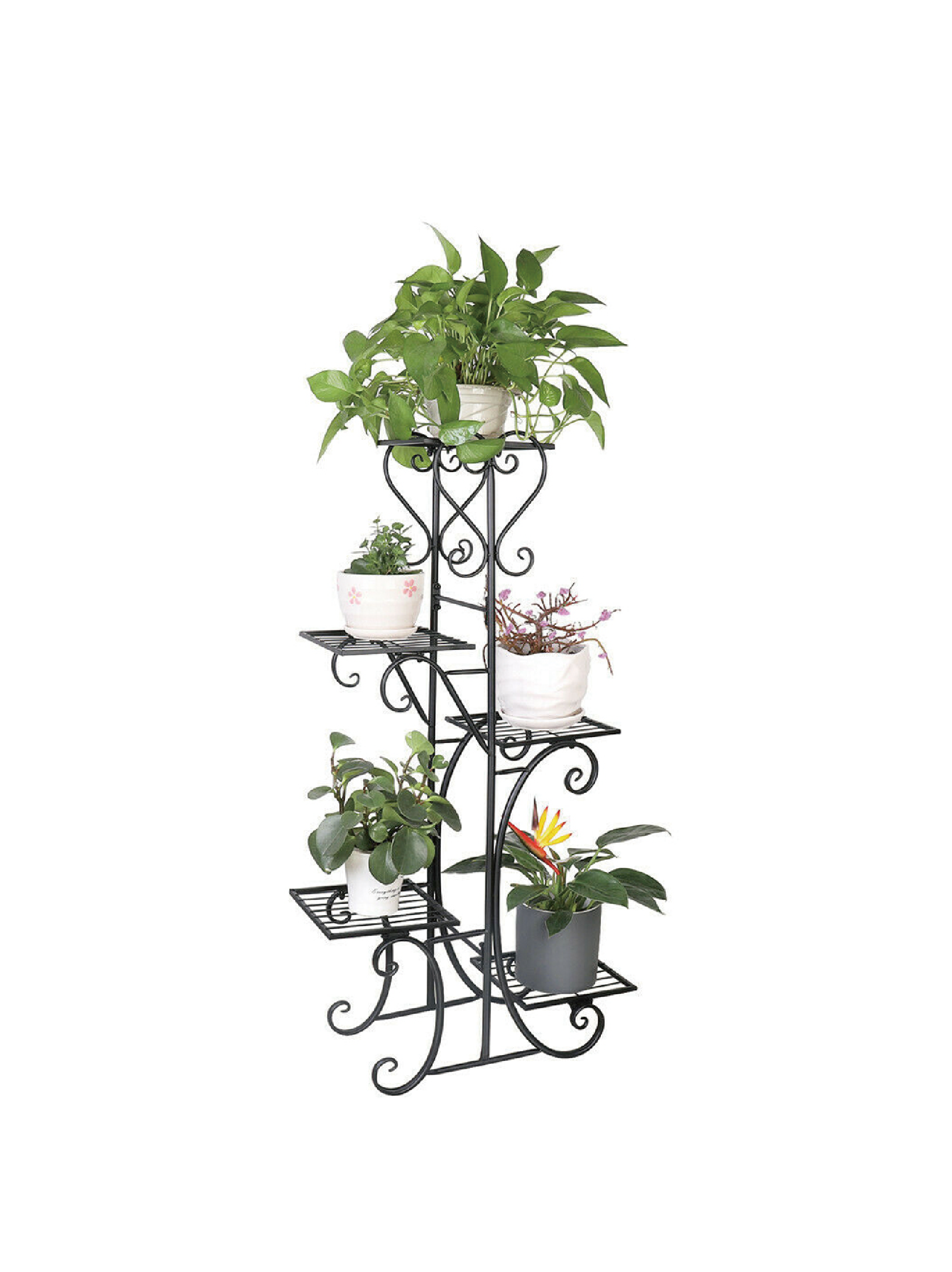 Garden 5 Tier Metal Flower Pot Holder Plant Stand Shelf Rack Planter Display