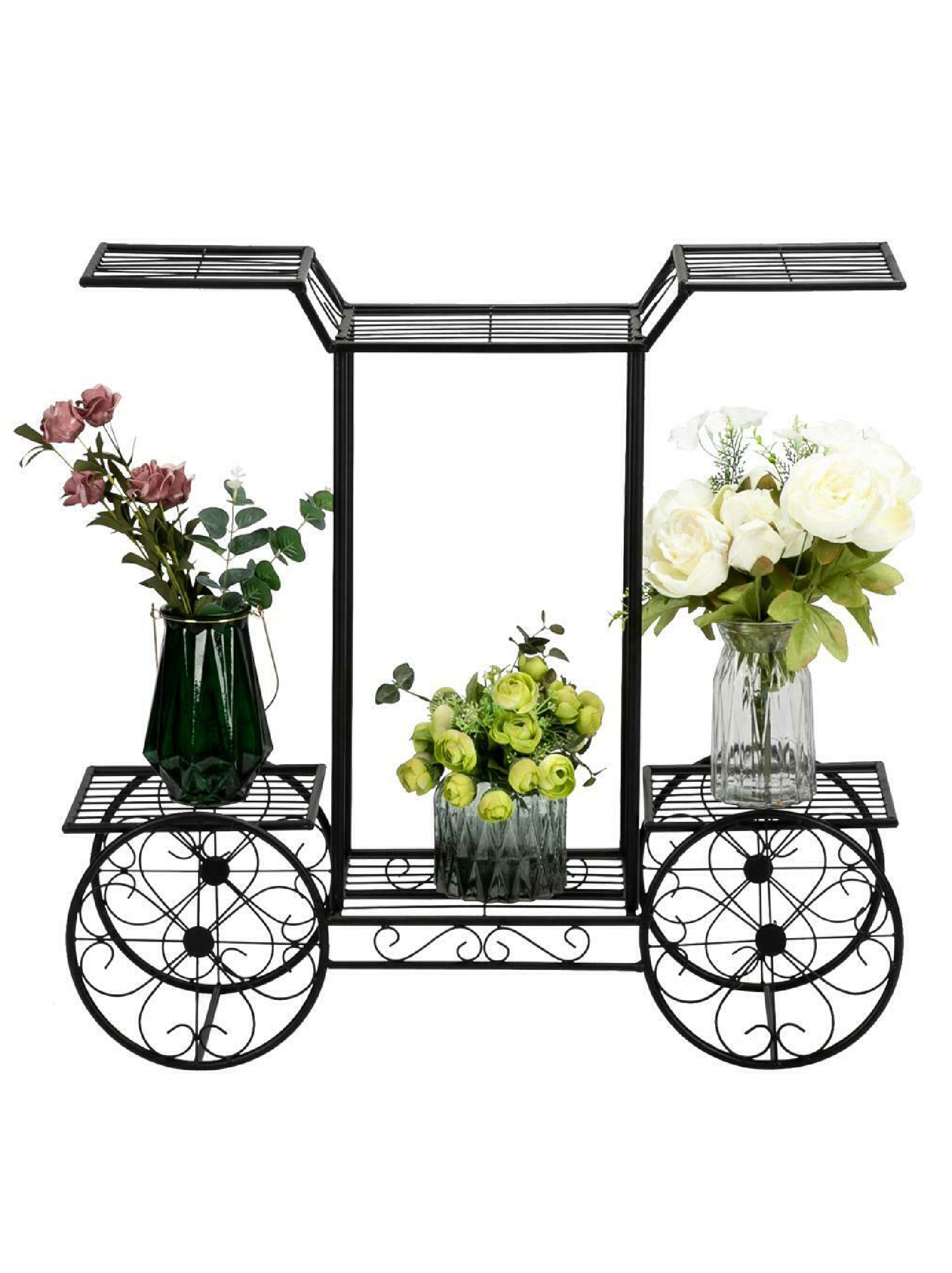 Multilayer Metal Stand Plant Flower Storage Shelf Rack for Home Yard Decoration