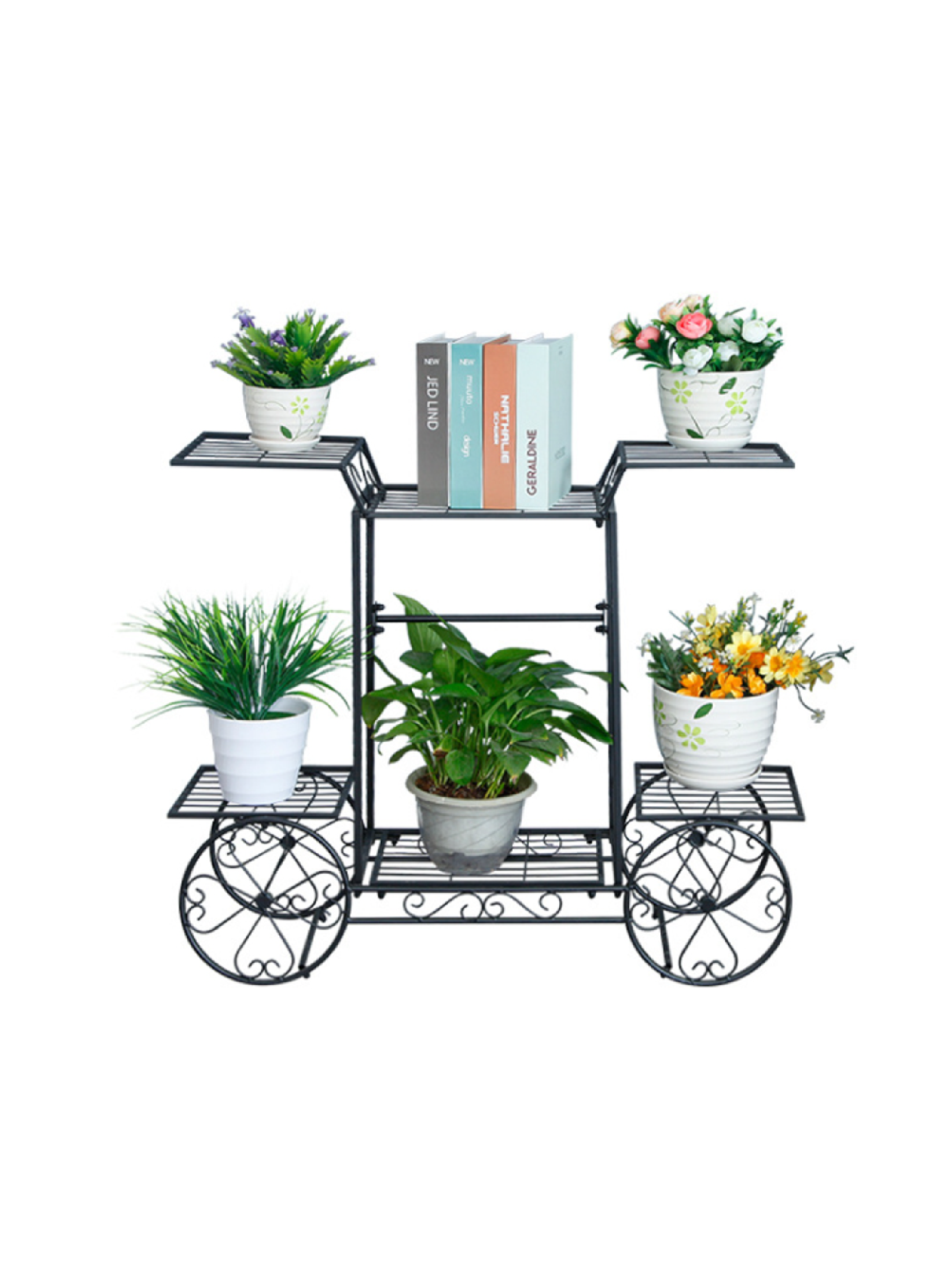 Multilayer Metal Stand Plant Flower Storage Shelf Rack for Home Yard Decoration