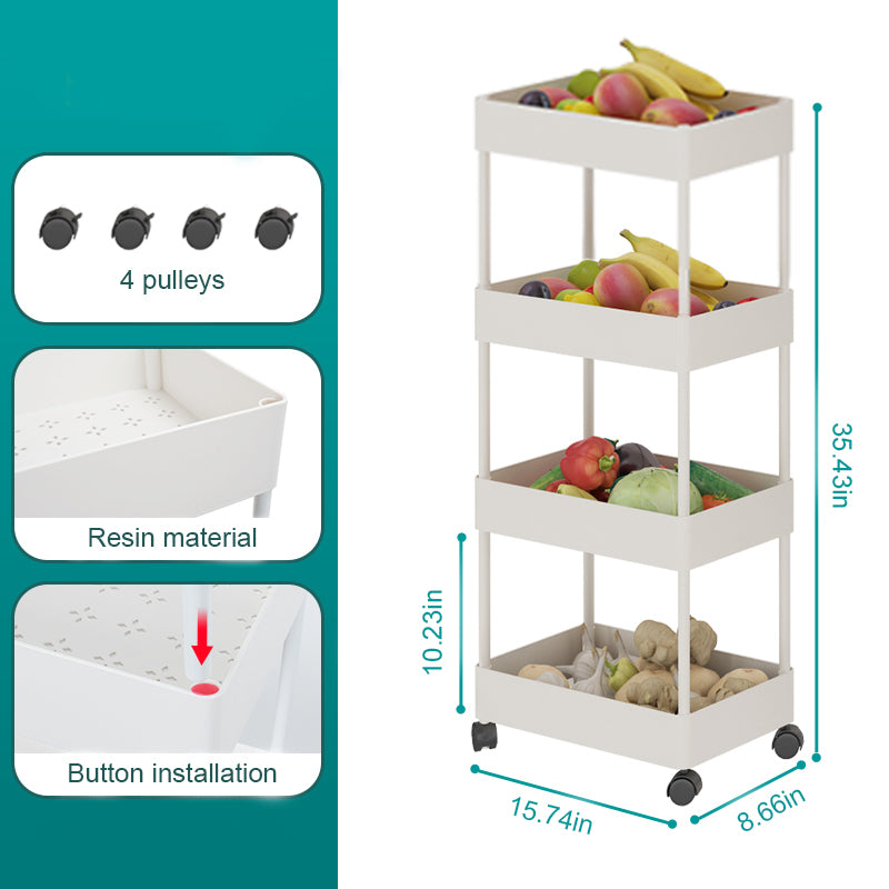 Multi-Layer Cart Shelf Storage Rack Vegetable Kitchen Removable Floor Bathroom