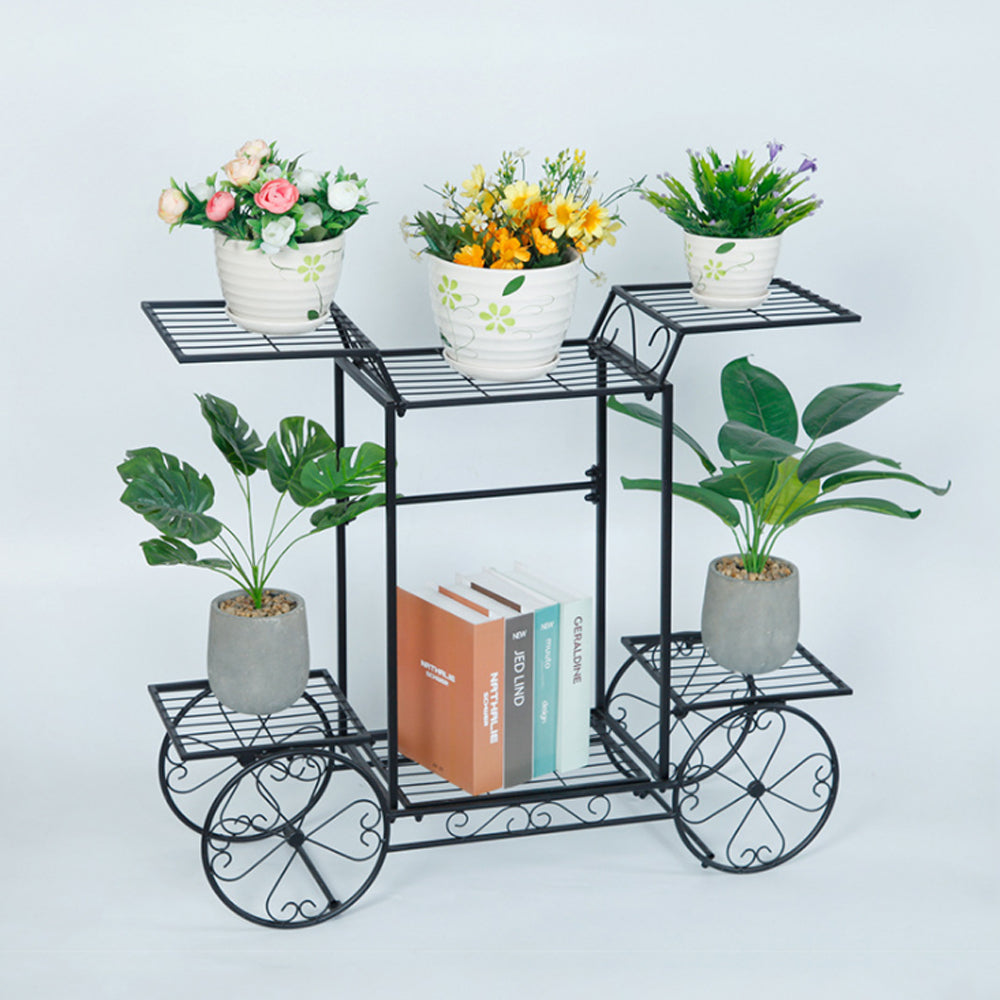 Multilayer Metal Stand Plant Flower Storage Shelf Rack for Home Yard Decoration